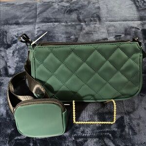 Green Quilted Crossbody Bag